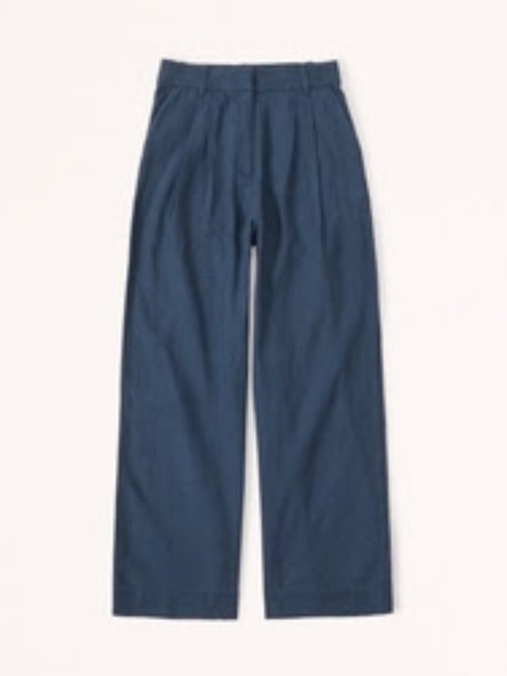 Abercrombie Fitch High Rise Wide Leg Linen Blend Pants Small Navy Blue XS Short
